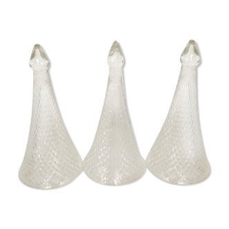 Set of 3 glass vodka glasses