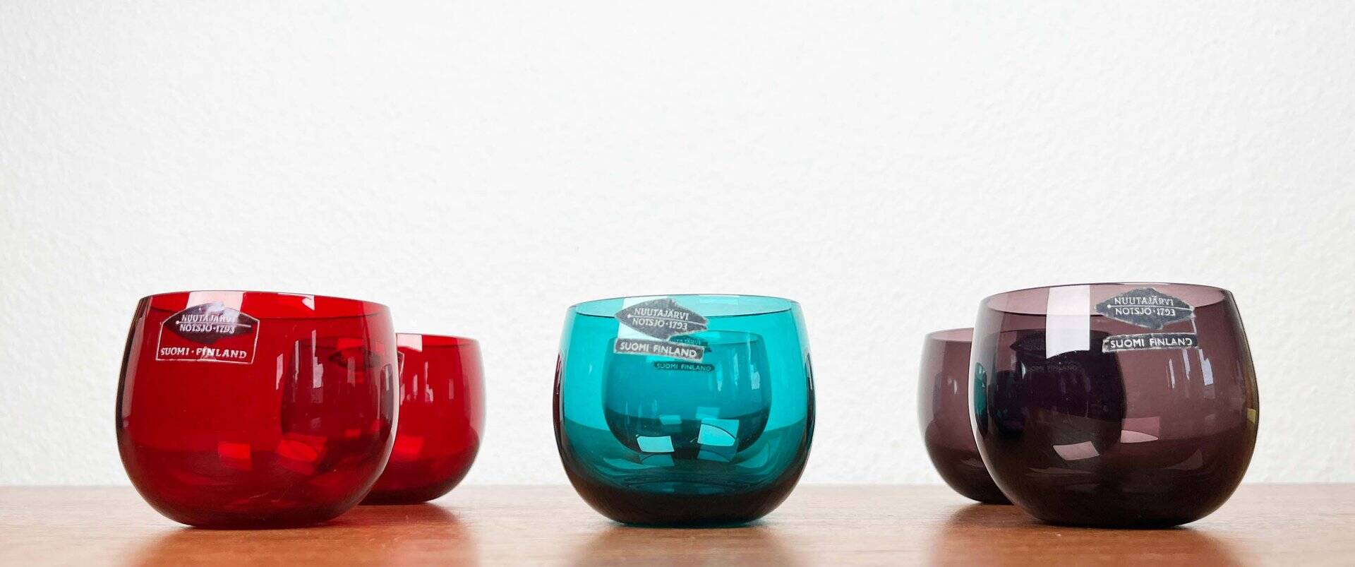 Mid-Century Modern Drinking Glasses from Nuutajärvi Notsjö, Finland, 1960s, Set of 6