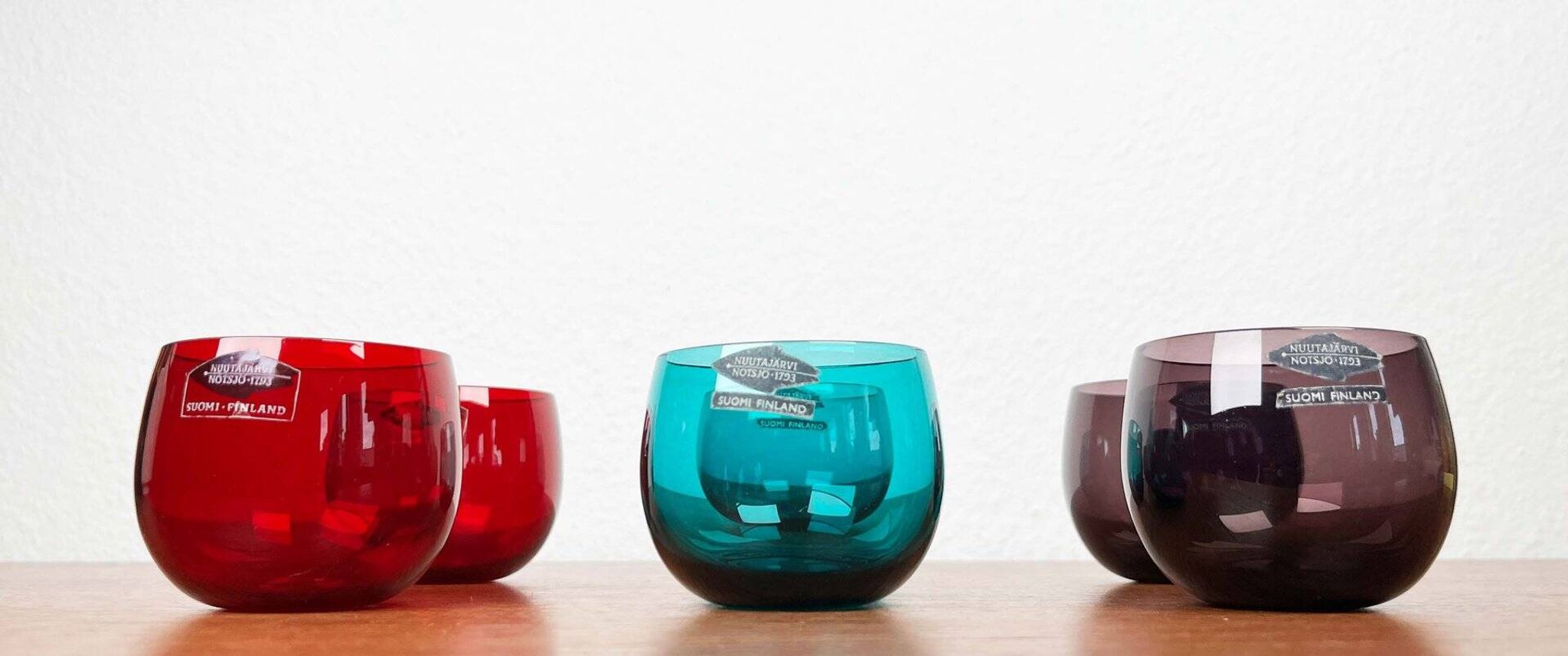 Mid-Century Modern Drinking Glasses from Nuutajärvi Notsjö, Finland, 1960s, Set of 6