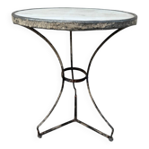 Guéridon parisien en fer forgé et marbre, France 1900