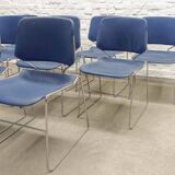 Chaises de salle à manger empilables minimalistes Matrix Krueger par Thomas Tolleson années 70