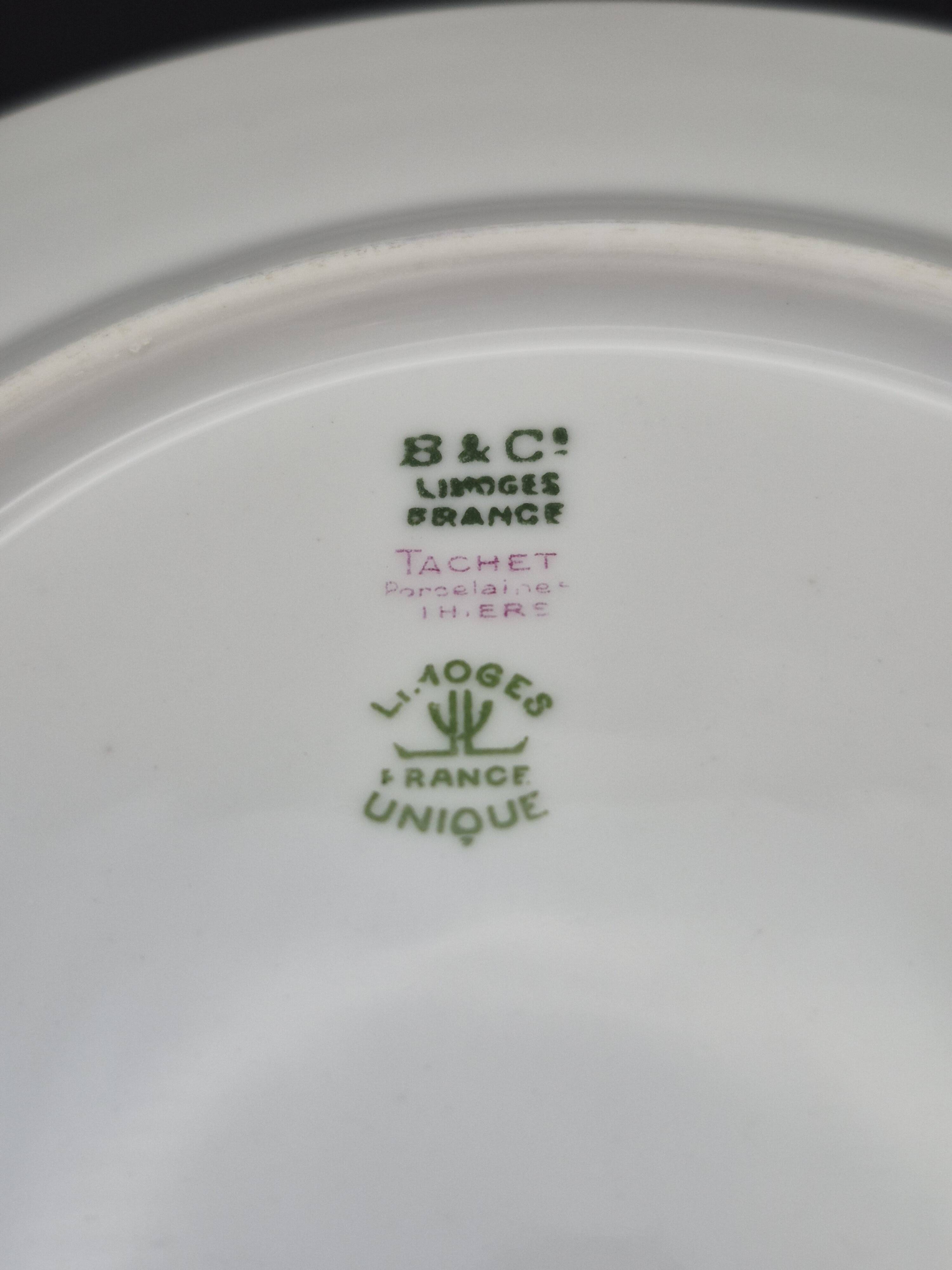 Série de 6 assiettes à dessert Bernardaud Limoges – Art Déco – A714