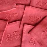 10 serviettes en damassé de lin rouge