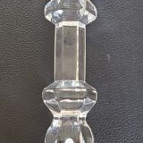 Bougeoir ancien en verre moulé