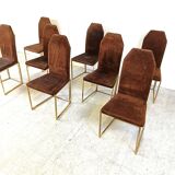 Vintage brass dining chairs by Belgo chrom, 1970s