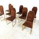 Chaises à repas vintage en laiton par Belgo chrome, 1970