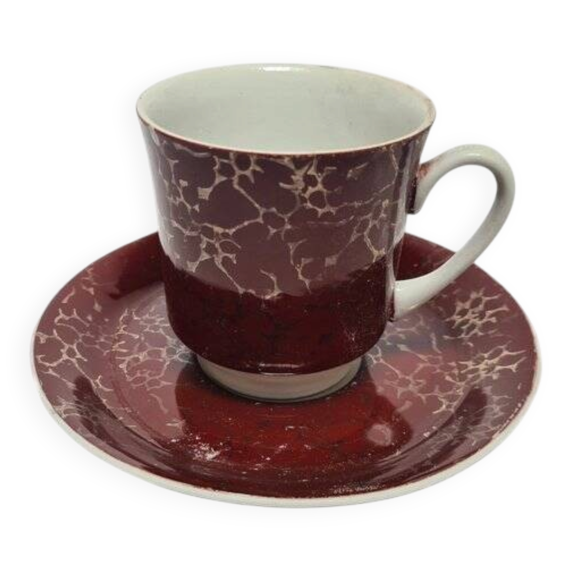 Vintage Polish cup and saucer from Wałbrzych Pottery, 1970s, set of 2