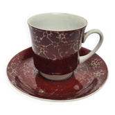 Tasse et soucoupe vintage polonaises de la poterie de Wałbrzych, années 1970, ensemble de 2