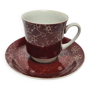 Vintage Polish cup and saucer from Wałbrzych Pottery, 1970s, set of 2
