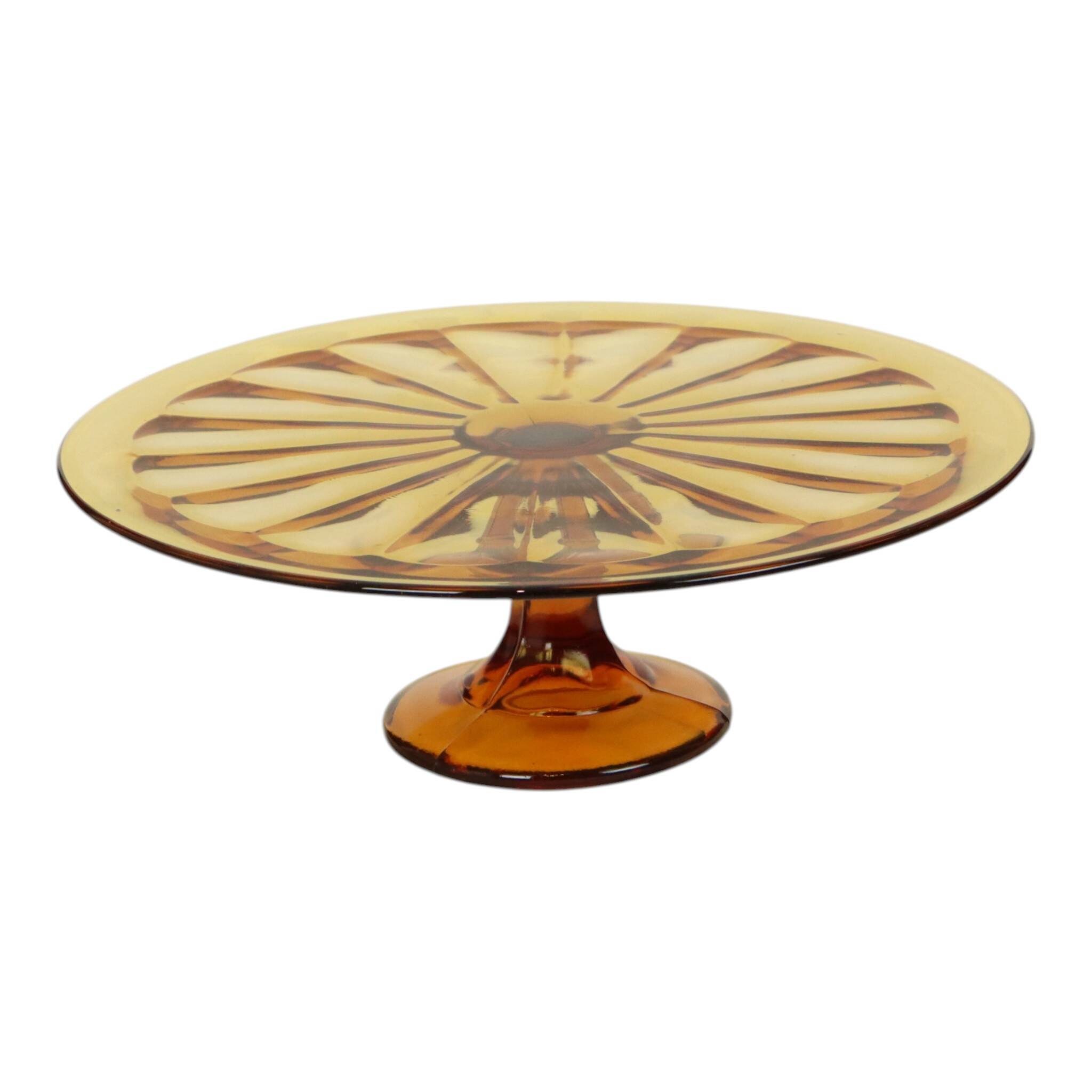 Art Deco Amber Tart Plate Dish Pastry Dish Scailmont