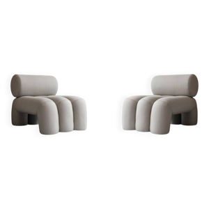 Paire de fauteuils contemporain - tissu