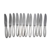 Christofle Rubans, 12 silver-plated table knives, excellent condition.