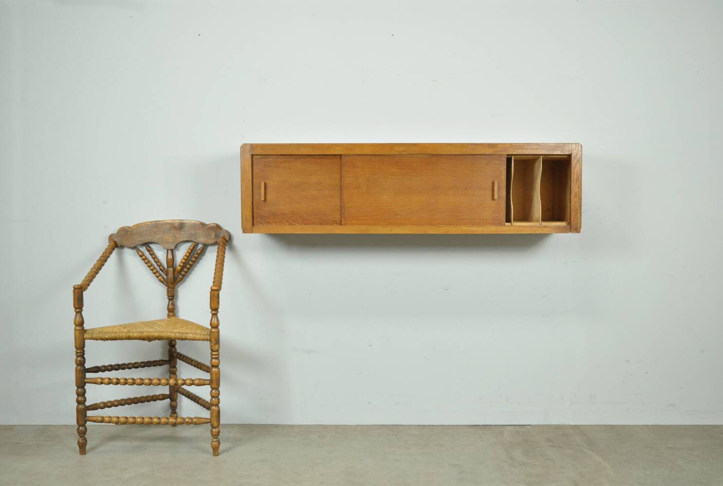 Vintage Mid-century hanging cabinet with sliding doors, 1960s