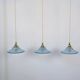 Art Deco blue glass pendant light, moulded glass shade — Ø19 cm — 3 available