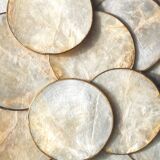 Set of 8 coasters & 3 mother-of-pearl bottle coasters