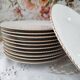 Lot de 11 assiettes plates en porcelaine bavaria beige liseré doré modèle jutta
