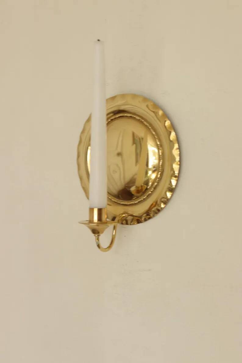 Pair of Swedish Mid-Century Brass Wall Sconces