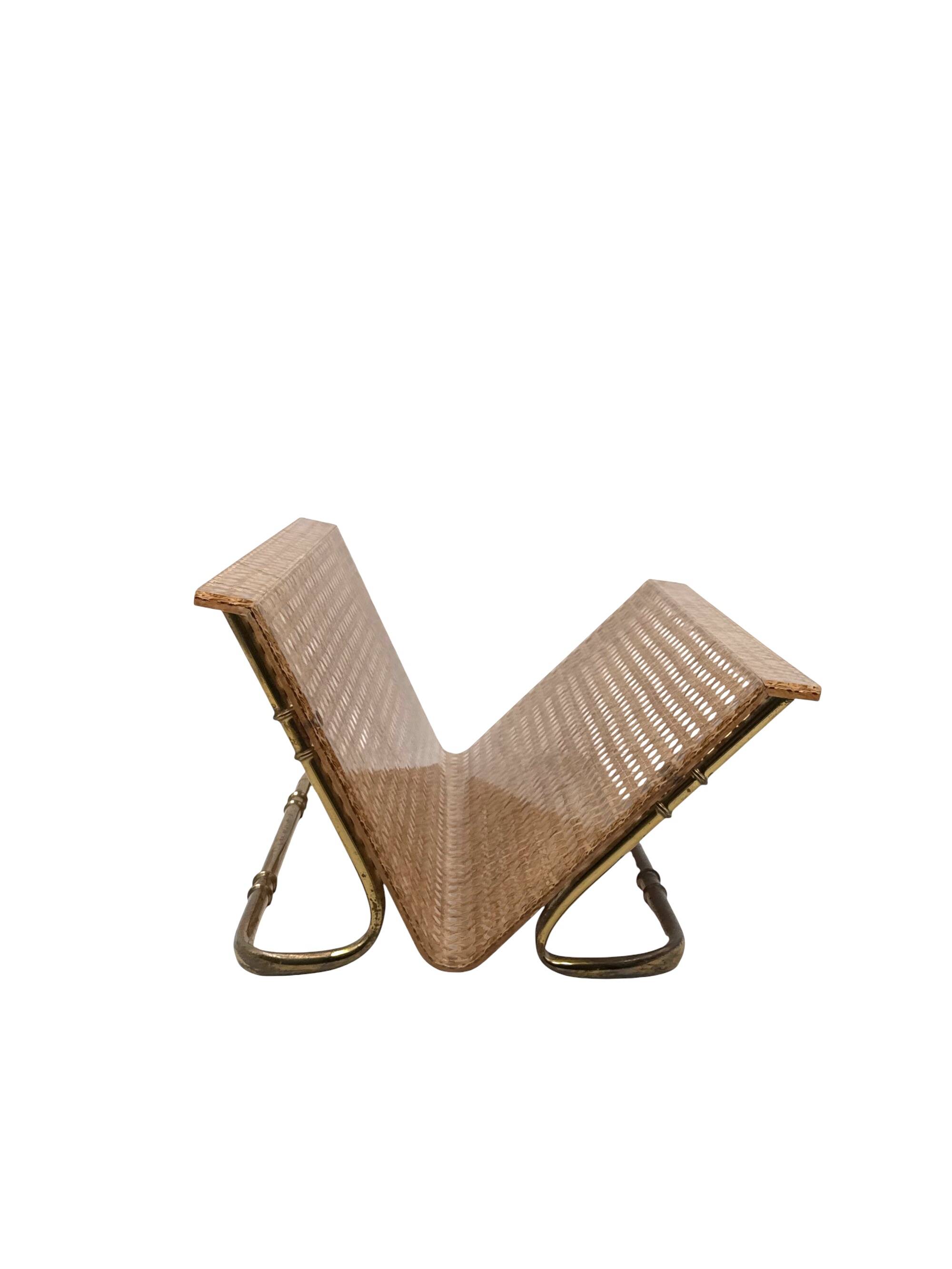 Hollywood regency magazine rack, Italy 1970s