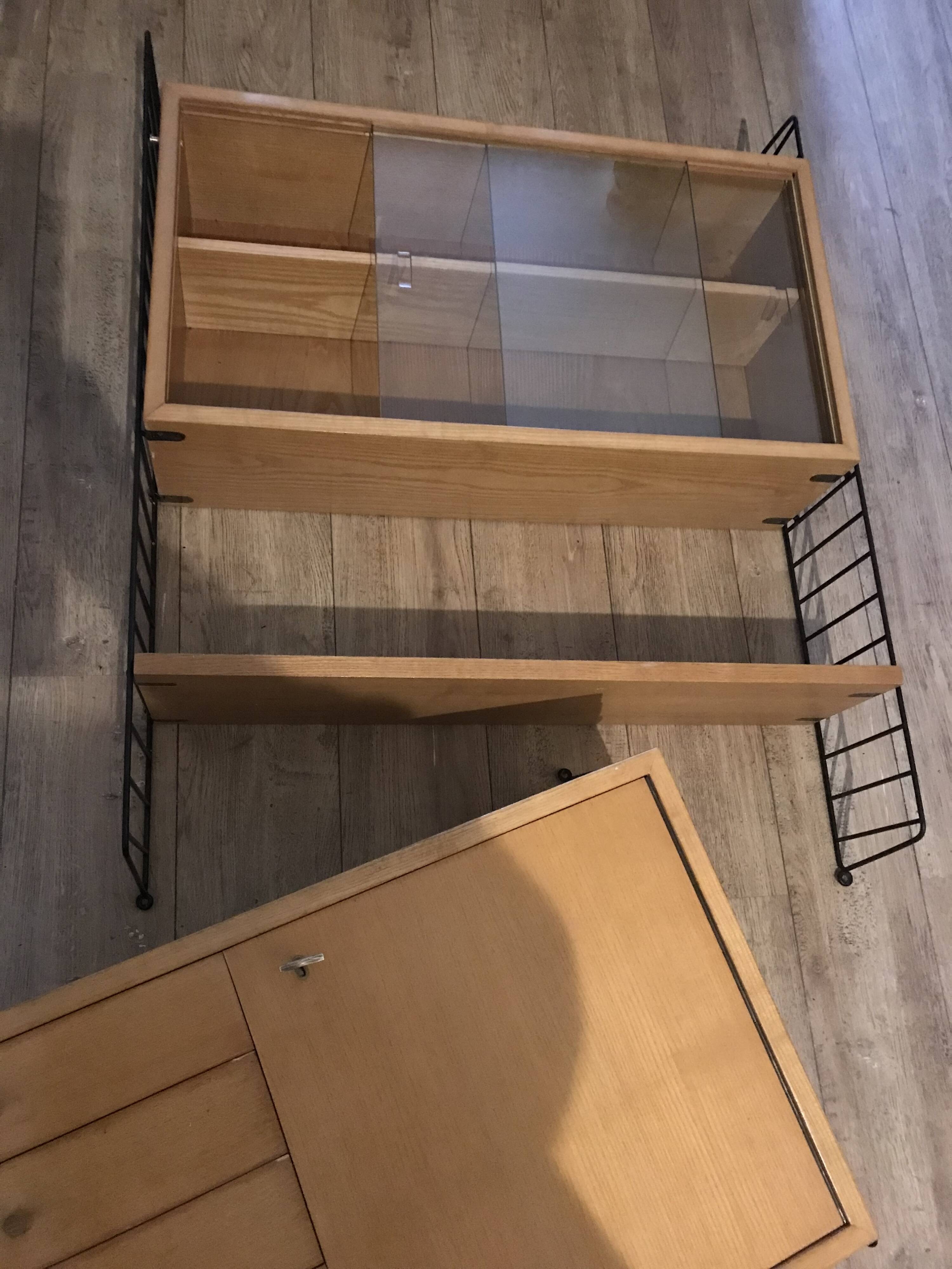 String wall unit, shelf unit and display case, Sweden 1960