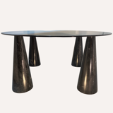 Black marble geometric organic shaped coffee table by Casigliani, Italy 1970s
