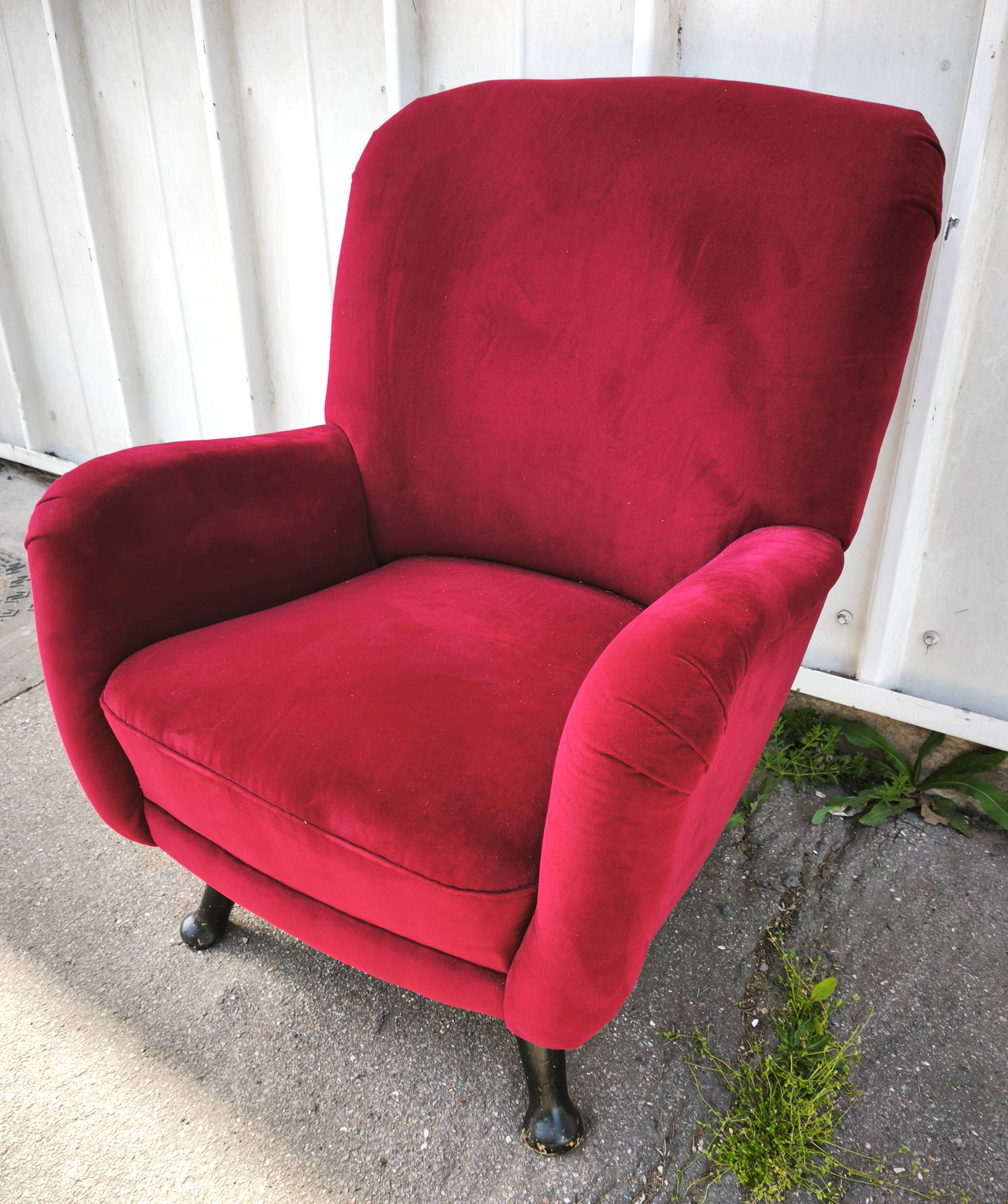 Velvet designer armchair