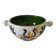 Ceramic soup bowl with blue flower decoration – handmade