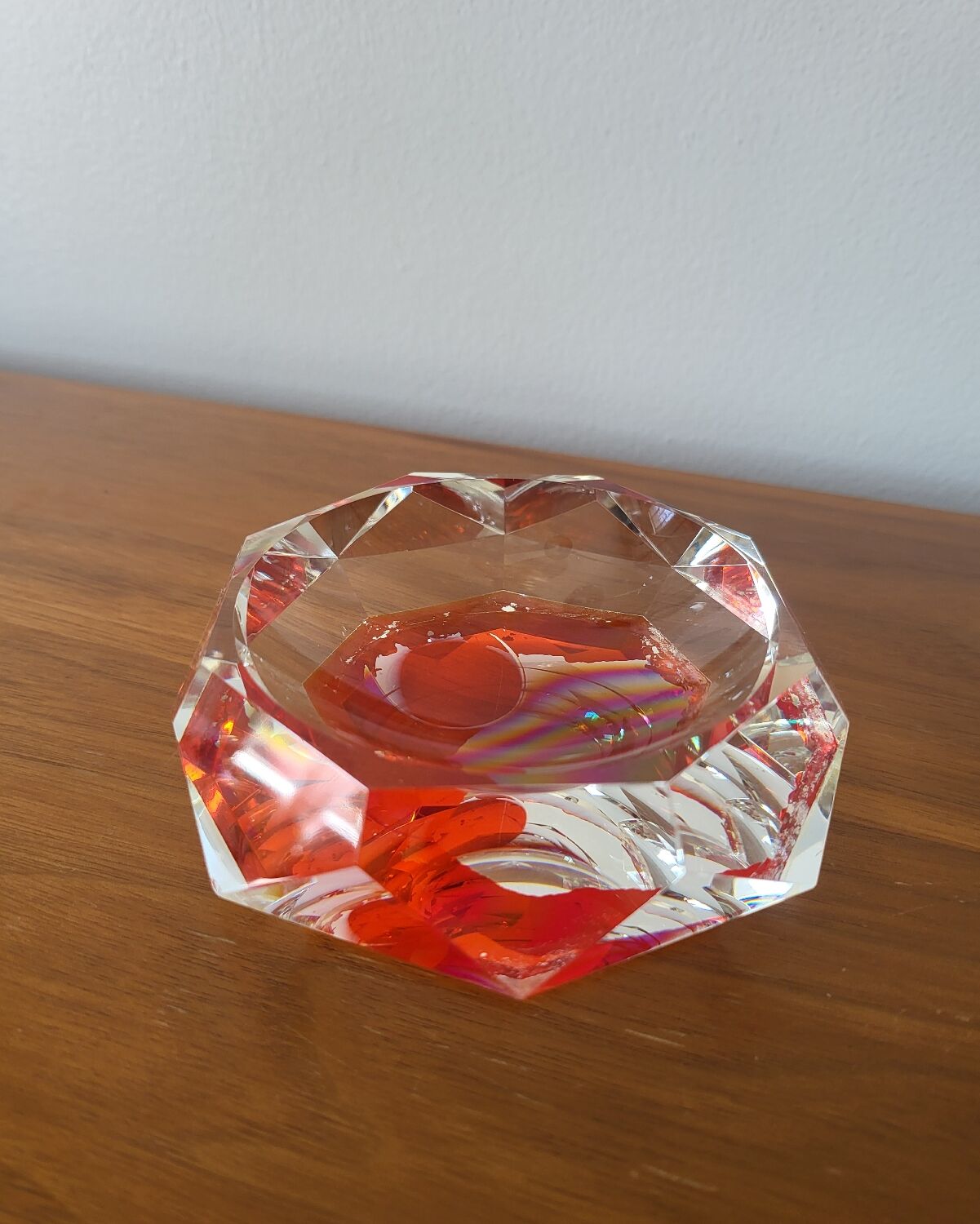 Crystal paperweight tray