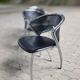 Set of 4 postmodern chairs with chrome and perforated mesh, Italy, 1980.