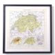 Vintage color map of Switzerland 43x43cm from 1950