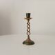 Twisted vintage candlestick in enamelled solid brass