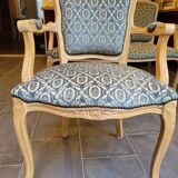 2 cabriolet armchairs and a Louis XV salon bench