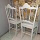 Lot of 2 empire style opera chairs redone in 19th century striped fabric, beige color
