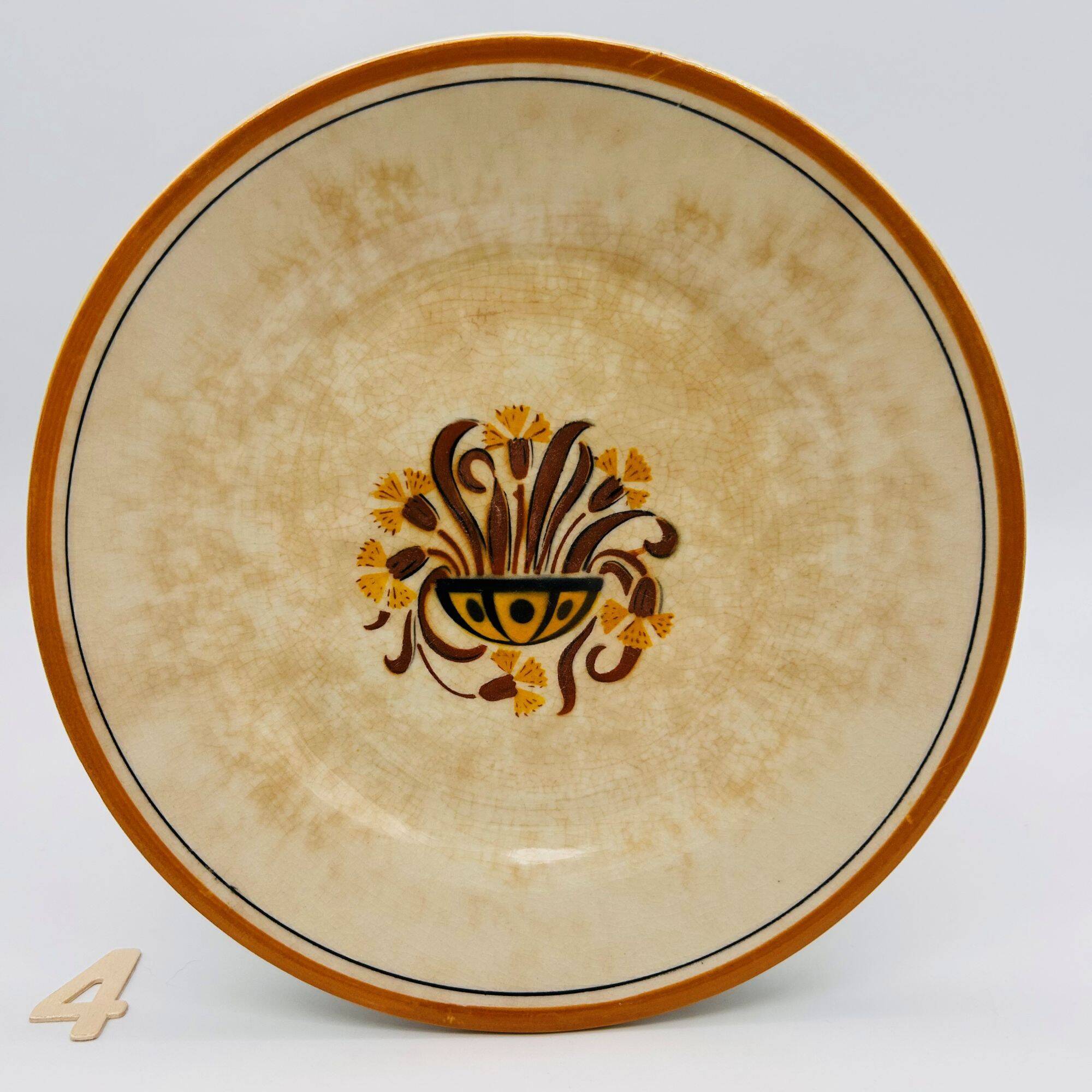 6 dessert plates, Creil and Montereau – Pansy model.