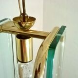 1940s brass and glass pendant light