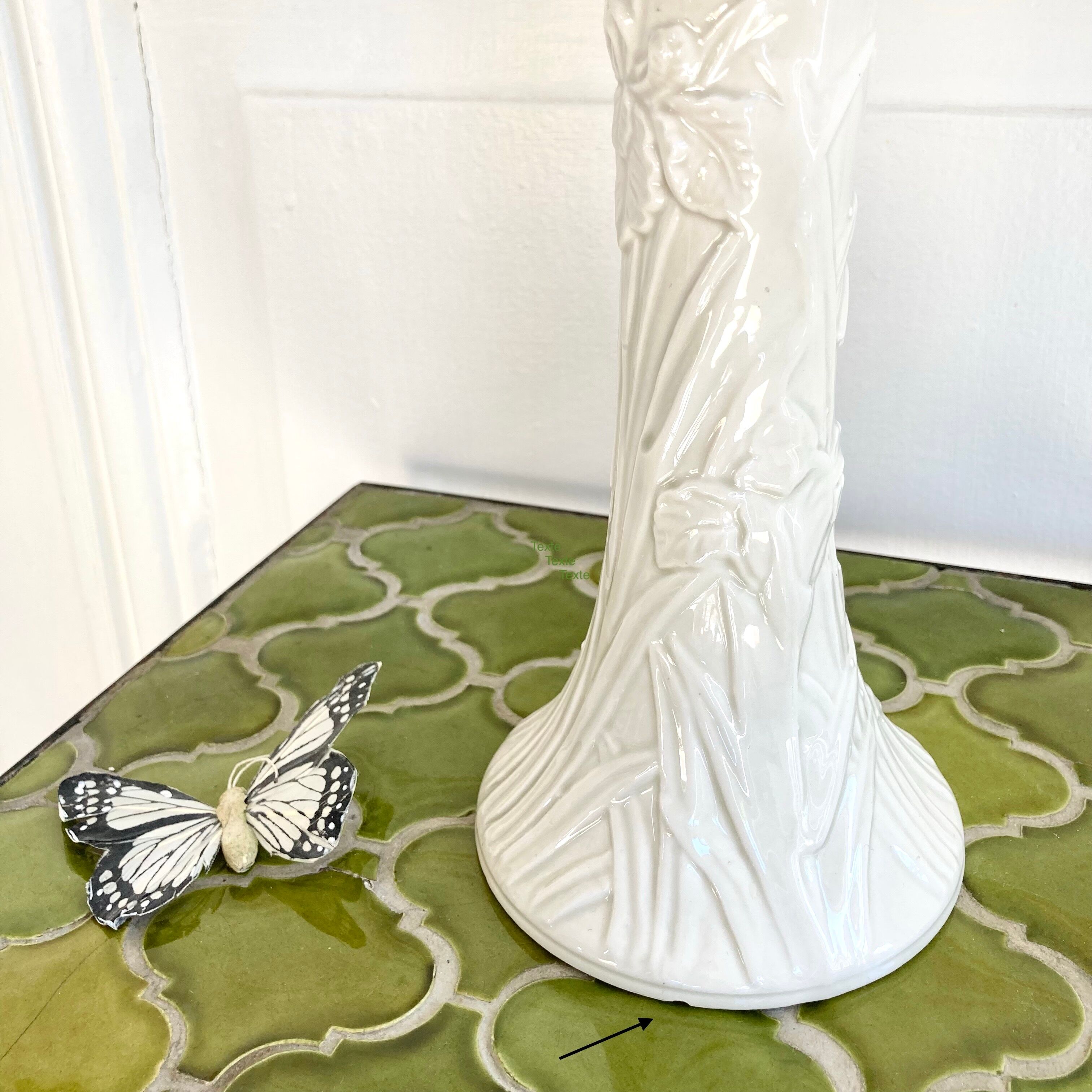 Ceramic candle holder iris flower