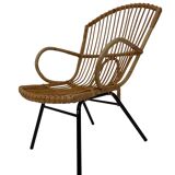 Vintage rattan chair by Dirk van Sliedregt Rohe Noordwolde 1960 in the Netherlands