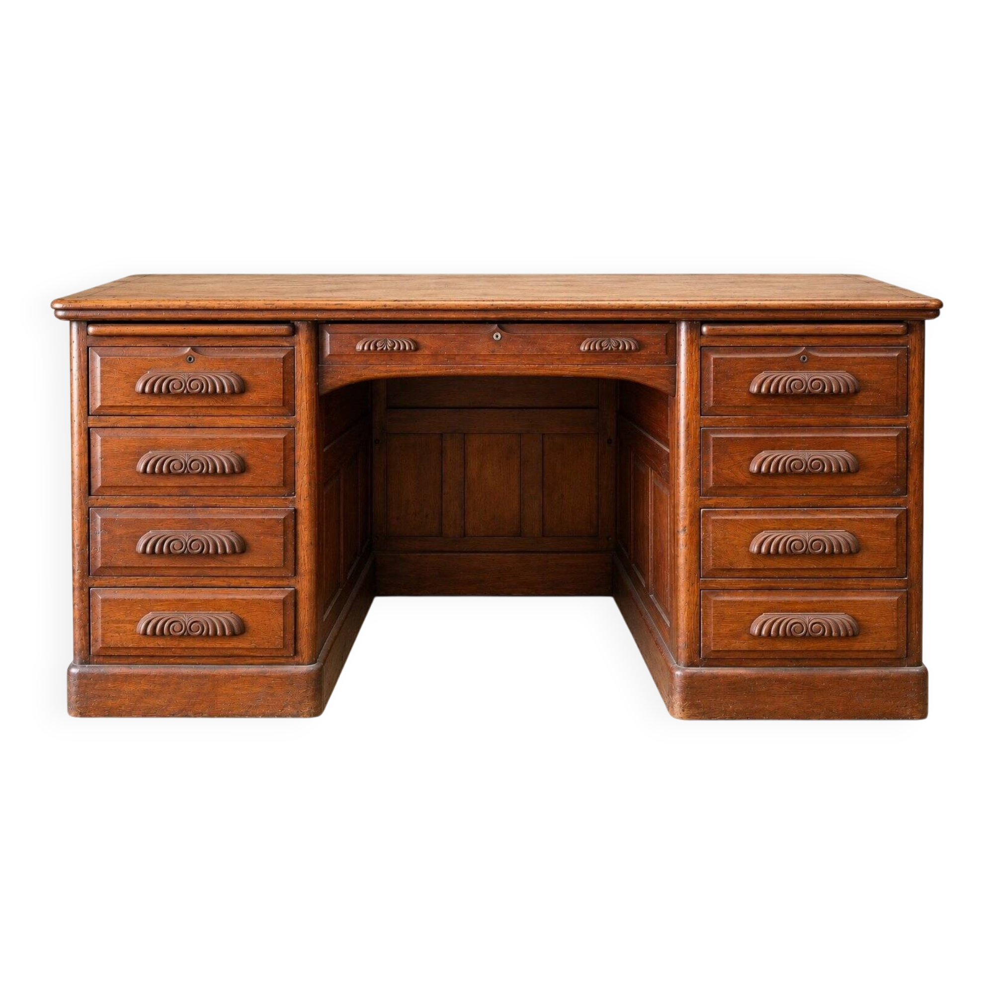 Minister's desk with drawers – Napoleonic III period – Solid walnut
