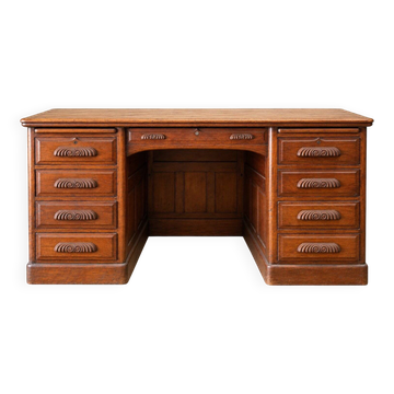 Minister's desk with drawers – Napoleonic III period – Solid walnut