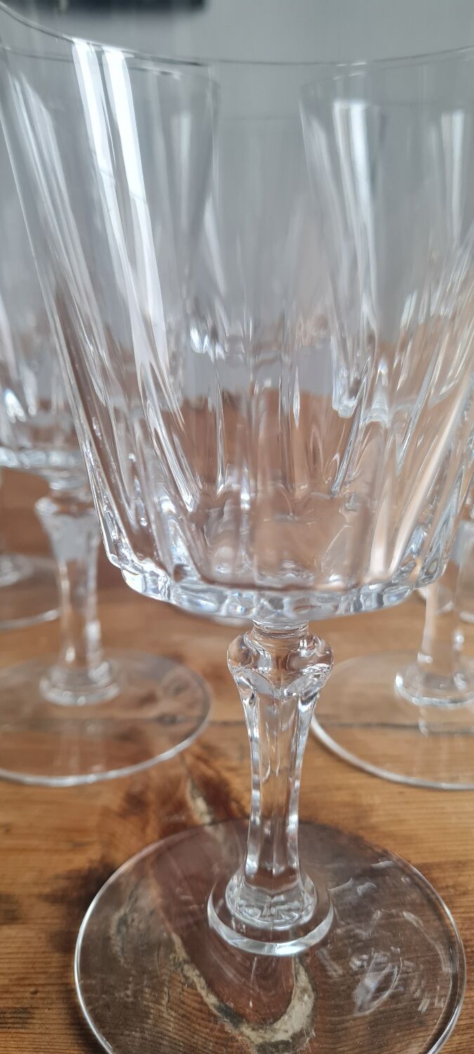 Set of 6 crystal water glasses