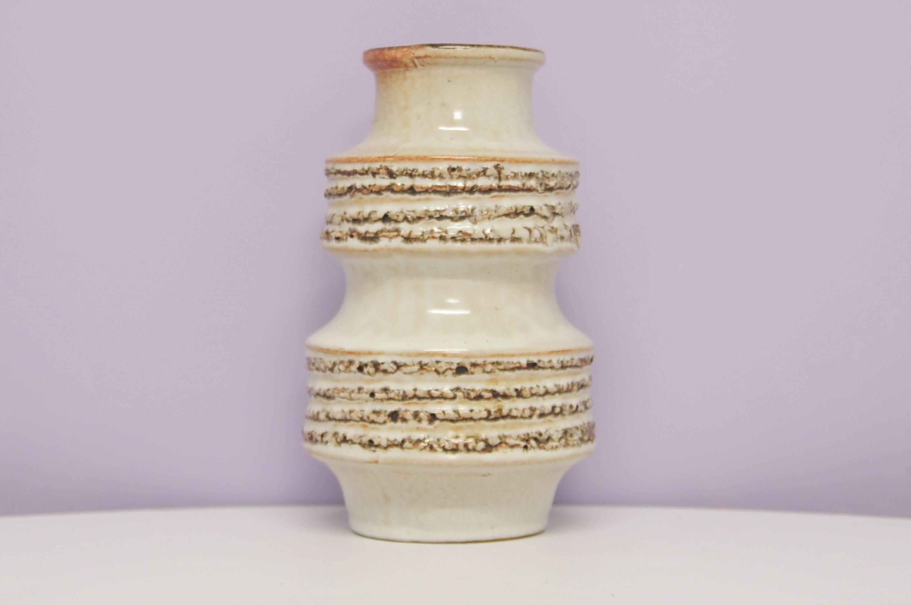 Vintage taupe pagoda west germany vase scheurich