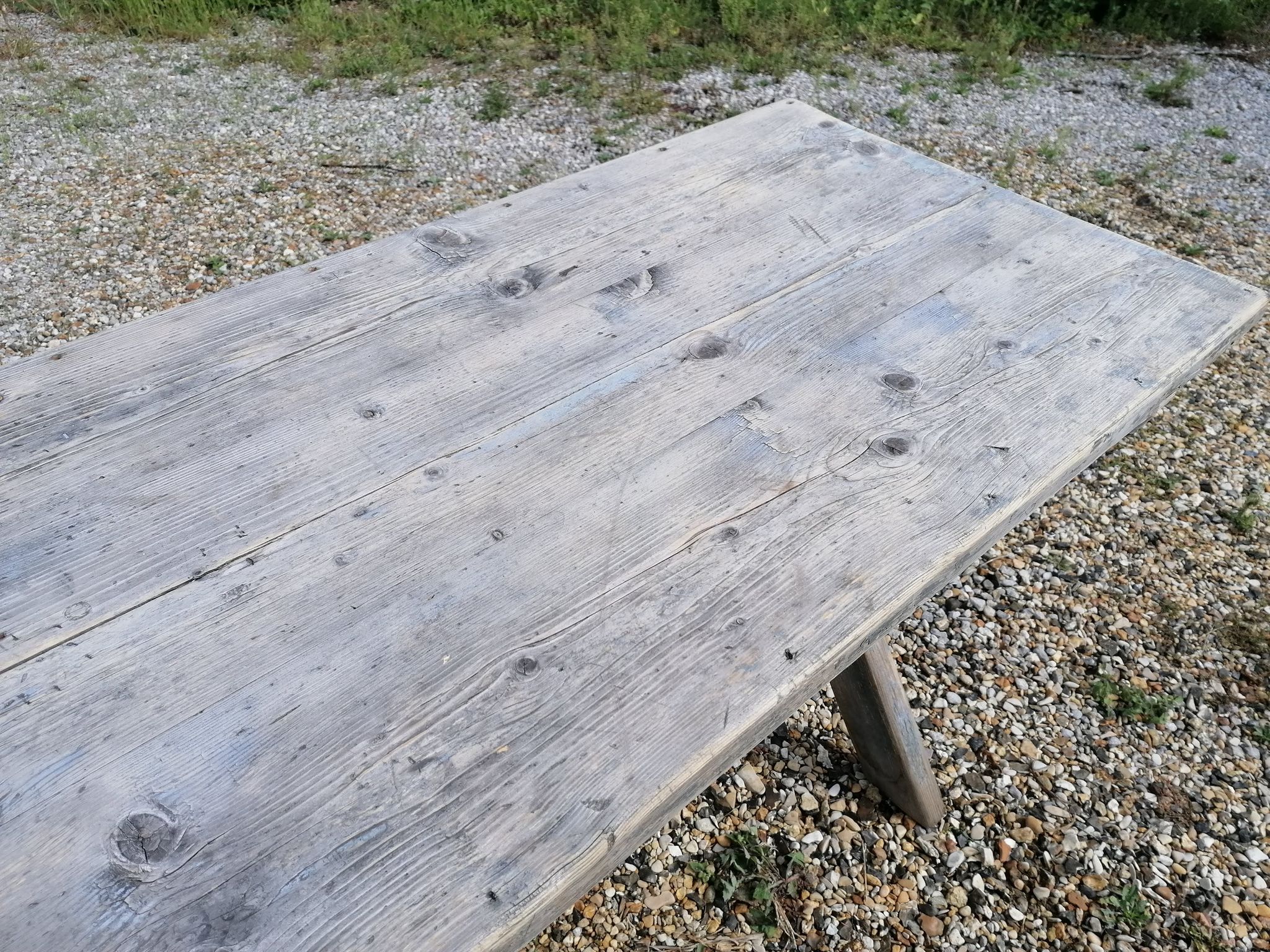 Table ferme  vintage en bois 2m, pieds en x