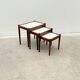 Scandinavian nesting tables in rosewood and formica, 1970.