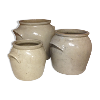 Lot of 3 old sandstone pots