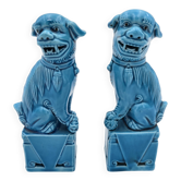 Pair of Chinese Foo Dog Dragon Statuettes 50's