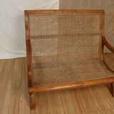 Solid wood bench and caning