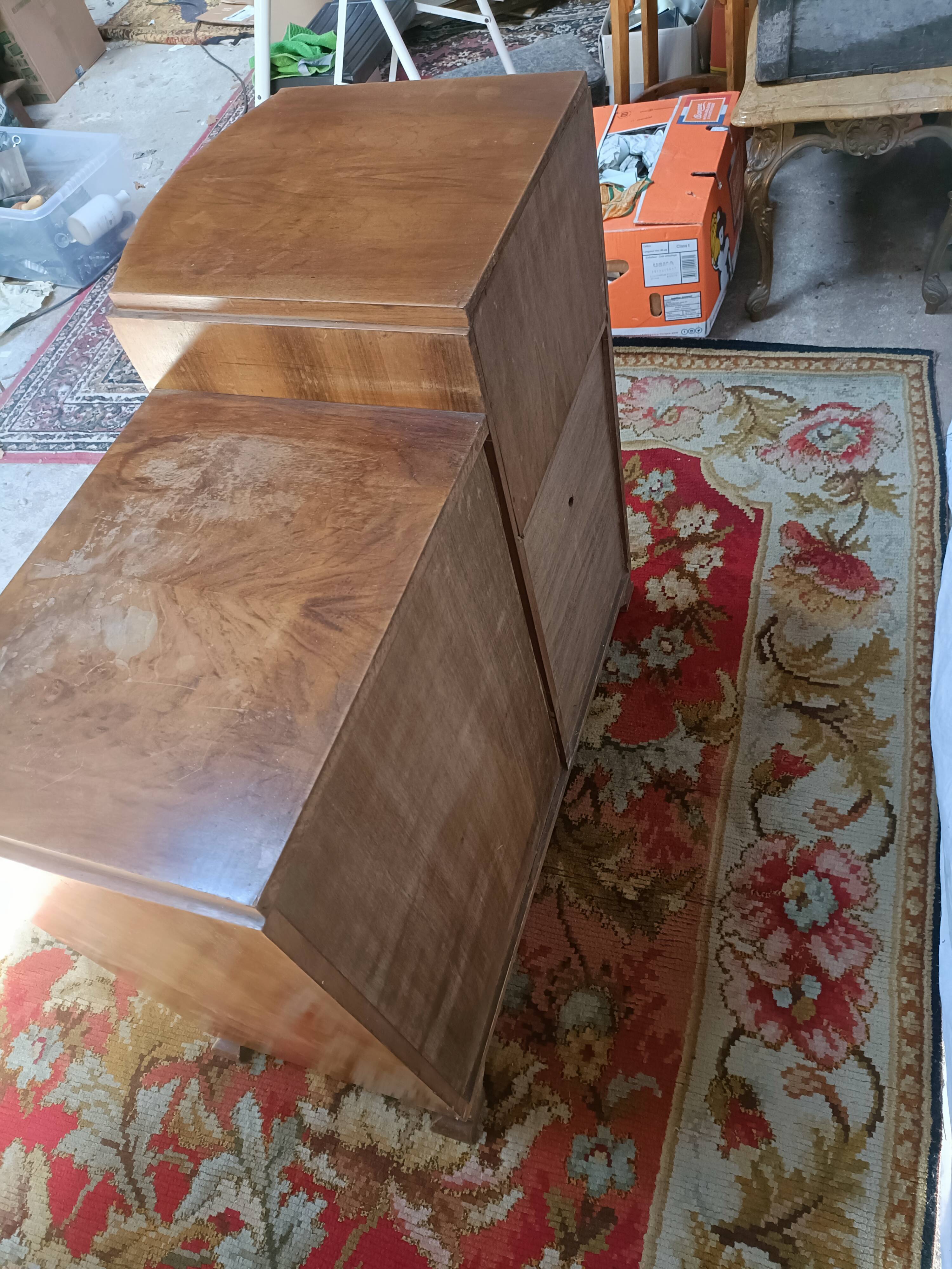 Small art deco sideboard walnut veneer