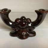 Art Deco brown double candle holder