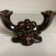 Art Deco brown double candle holder