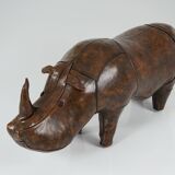XL Rhinoceros Leather Footstool by Dimitri Omersa