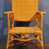 Paire de fauteuils rotin "peacock" 1970